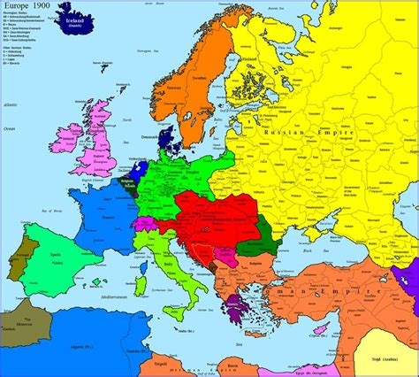 Europe in 1900 | Europe map, Map, Europe