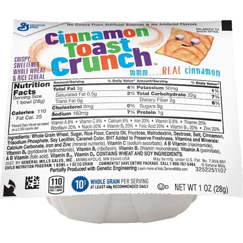 Cinnamon Toast Crunch Nutrition Facts Label | Besto Blog