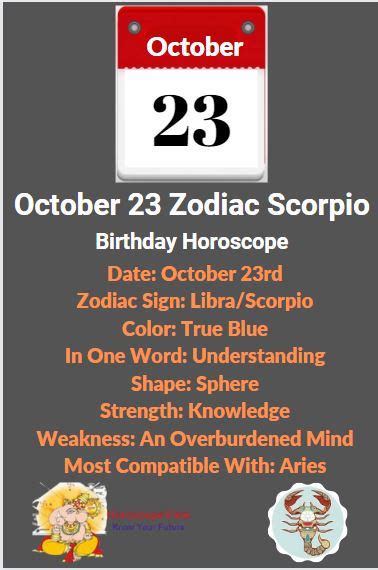 October 23 Zodiac Sign Scorpio / Libra Birthday Horoscope