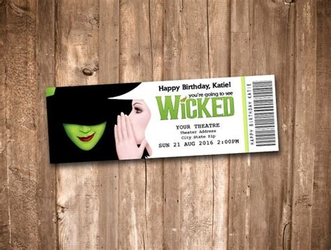 Wicked the Musical Collectible Theater Ticket