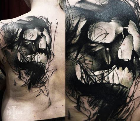 Creepy Skull tattoo by Timur Lysenko | Photo 12729