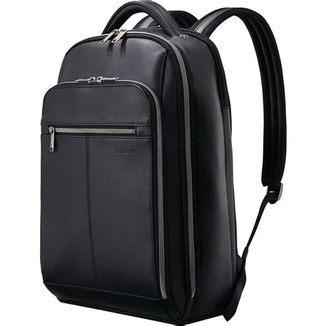 Samsonite Classic Leather Backpack (Black) 126037-1041 B&H Photo