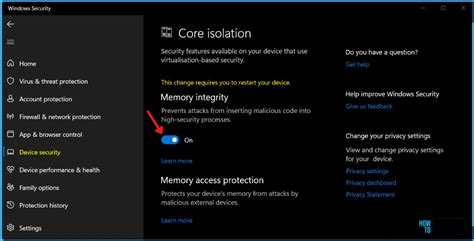 Use Windows Core Isolation Memory Integrity Device Protection Feature ...