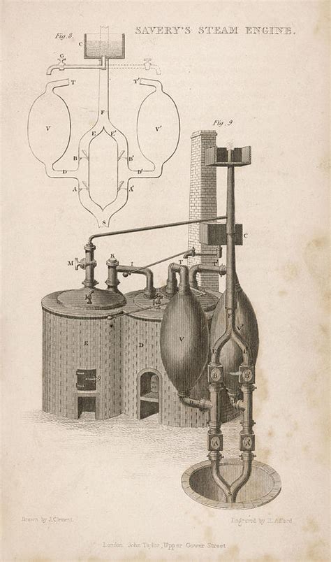 Thomas Savery's Steam Engine Drawing by Mary Evans Picture Library