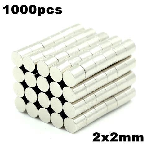 1000pcs 2x2mm Super Powerful Strong Bulk Small Round NdFeB Neodymium ...