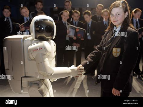 Education - Asimo Robot - Hawkley Hall High School - Wigan Stock Photo ...