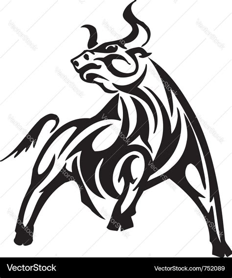 Bull in tribal style - image Royalty Free Vector Image