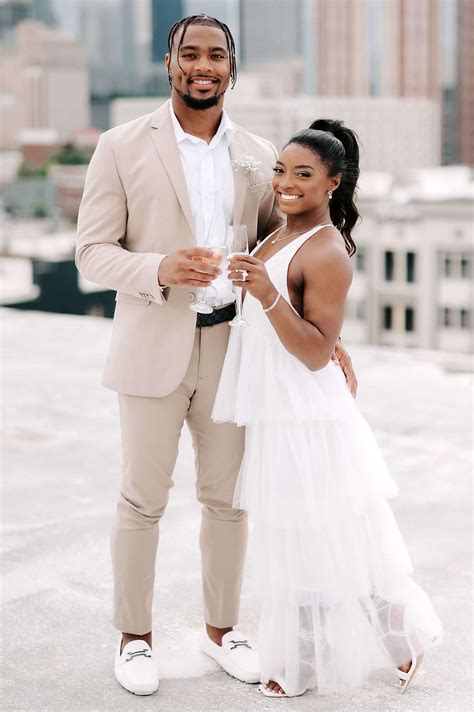 Simone Biles' Wedding Dress Featured High Slit to Make Her Appear Taller