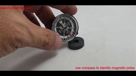 use compass to identify magnetic poles - YouTube