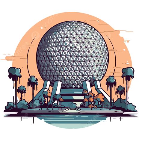 Epcot Clipart The Spaceship Earth In Epcot Vector Illustration Cartoon, Earth Clipart, Cartoon ...