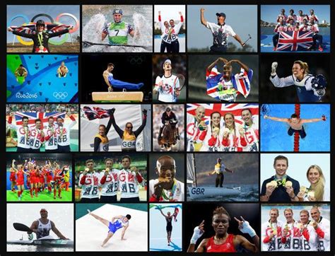 his composite image shows the athletes that won 27 Gold Medals for Team GB at the Rio de Janeiro ...