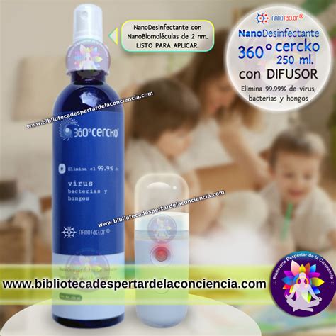 Pack: Difusor + 360° cercko® 250 ml. listo para aplicar (Nanodesinfectante con NanoBiomoléculas ...