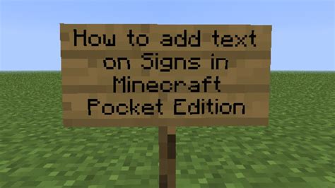 How to add text on Signs in Minecraft Pocket Edition 0.5.0 (BEFORE 0.6.0 UPDATE!) - YouTube