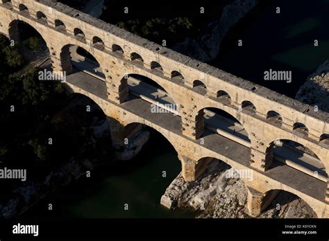 France, Gard, Municipality of Remoulins, the Pont du Gard, UNESCO World Heritage class, Roman ...