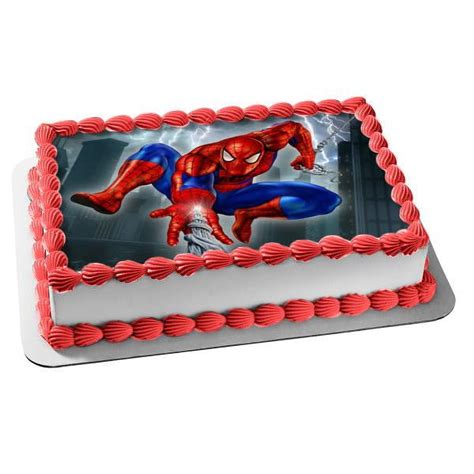 Spiderman Custom Image Edible Frosting Cake Topper for Birthday, 1/4 Sheet Bakery Item - Walmart.com