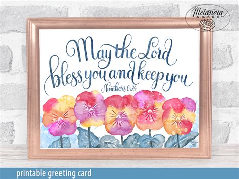 May the Lord bless you and keep you Printable Blessing card | Etsy