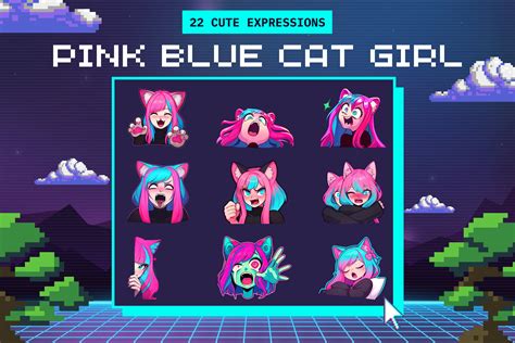 22 PNG Twitch Discord Cat Girl Emotes Pack Twitch Emotes, Discord ...