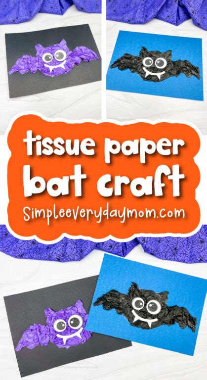 Bat Tissue Paper Craft For Kids [Free Template]