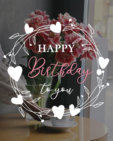 Free Happy Birthday Image For Her (Woman) With Flowers - birthdayimg.com