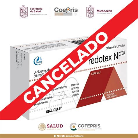 GEM | Alertan Cofepris y SSM sobre cancelación del medicamento Redotex y Redotex NF