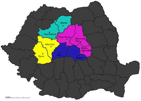 Transylvania Districts Map • Mapsof.net