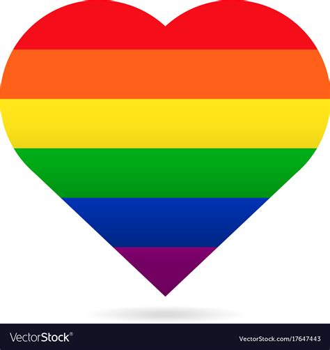 Rainbow flag lgbt symbol on heart Royalty Free Vector Image