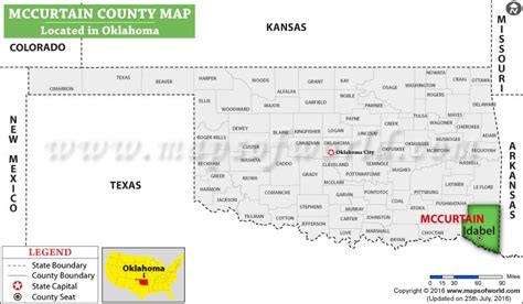 Mccurtain County Map, Oklahoma