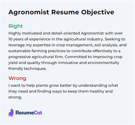 Top 18 Agronomist Resume Objective Examples | ResumeCat