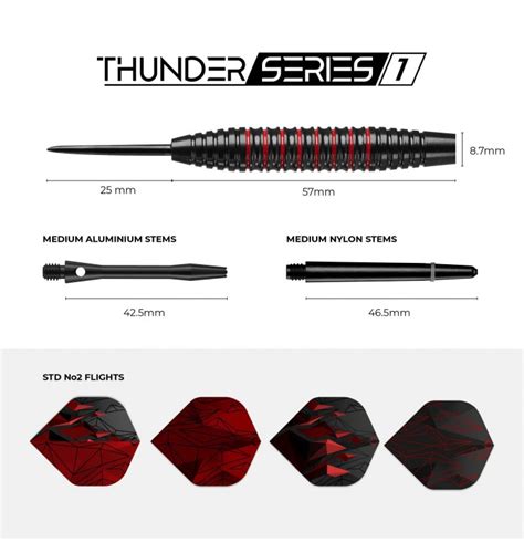 Darts Corner - Thunder Series 1 - Steel Tip Brass - 2 Sets Darts - M3 ...