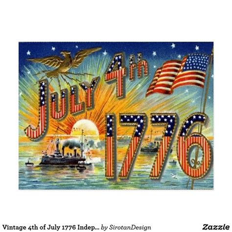 Vintage 4th of July 1776 Independence Day Postcard | Zazzle.com in 2020 | Vintage postcards, 4th ...