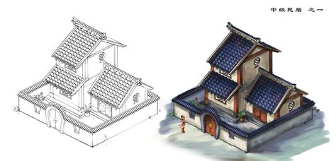 ArtStation - Ming Dynasty - Architecture - Houses 01 | Game Assets