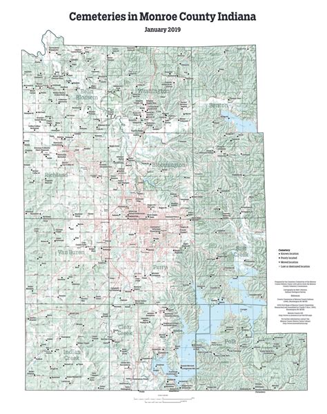 Cemeteries of Monroe County Map (small) - Monroe County History Center