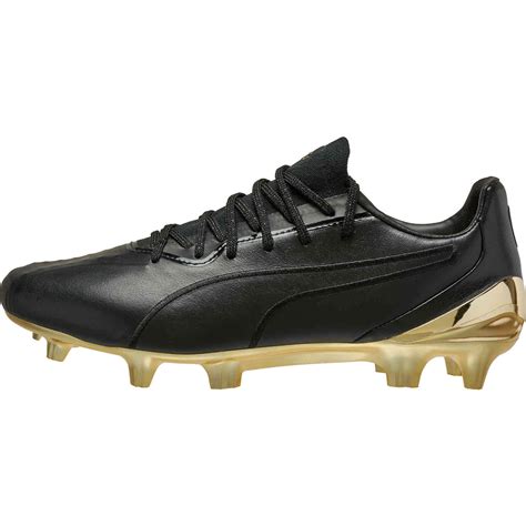 Puma King Platinum FG - Puma Black & Puma Team Gold - SoccerPro