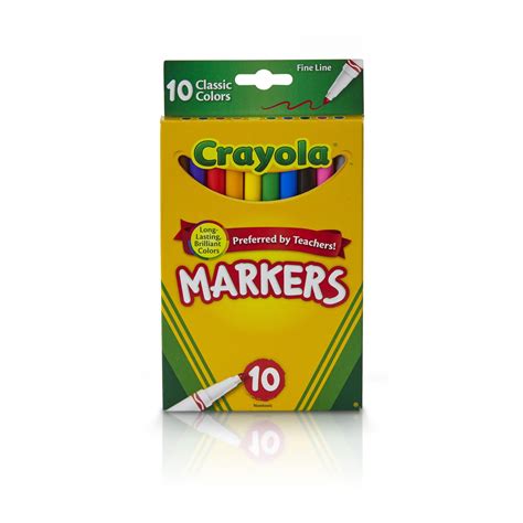 Crayola Fine Tip Markers, Classic Colors, School Supplies, 10 Count ...