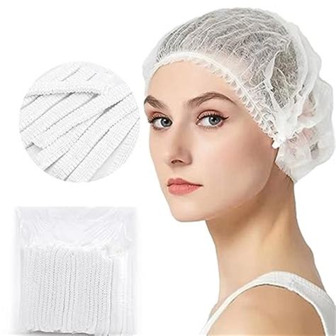 Disposable Bouffant Caps, Hair Net, Elastic Dust Cap for Food Service, Kitchen Head Cover ...