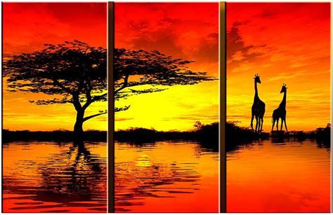 landscape AFRICAN SUNSET II painting | framed paintings for sale