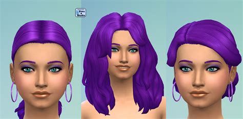 Mod The Sims - Recoloured Female Hair Set in Deep Purple-Get To Work EP | Sims 4 cas mods, Sims ...