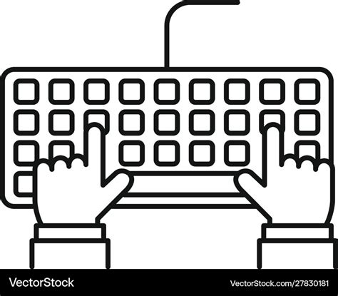 Keyboard typing icon outline style Royalty Free Vector Image