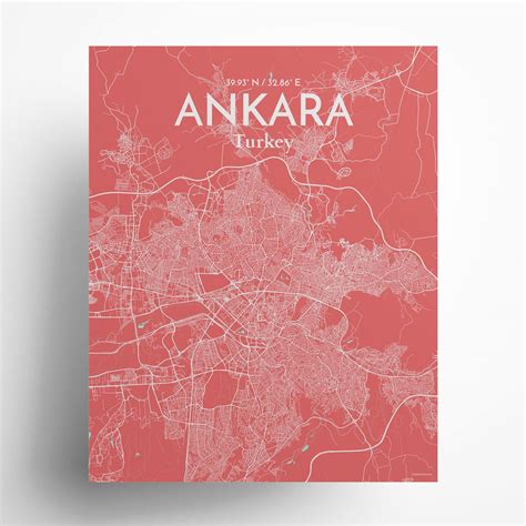 Ankara City Map, Art Print, Wall Decor - OurPoster.com