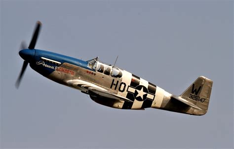 Wallpaper fighter, American, single, far, P-51C Mustang images for desktop, section авиация ...