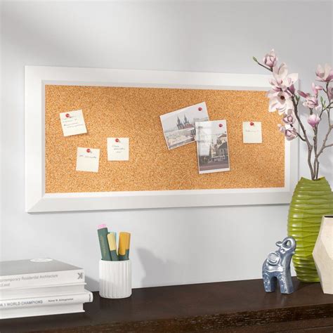 Blanco White Framed Cork Wall Mounted Bulletin Board | Cork wall, Burlap wall, Frames on wall