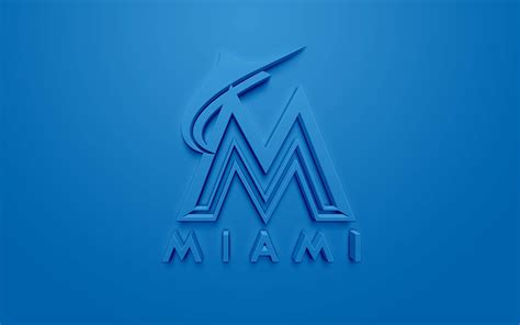 Download Embossed Miami Marlins Logo Wallpaper | Wallpapers.com