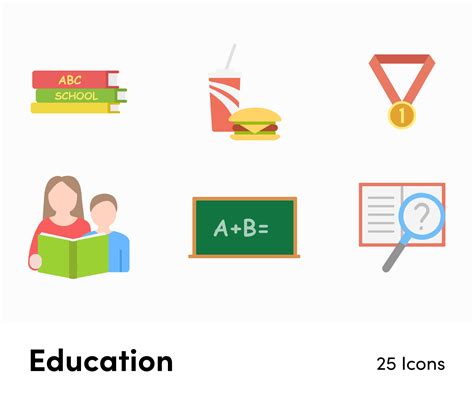 Education Flat Vector Icons S01142216 | Infografolio