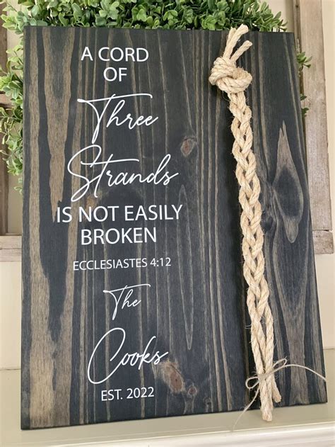 A Cord of Three Strands Wedding Sign Sisal Rope Cords Unity - Etsy | Cord of three strands, Cord ...