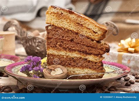 Cake with tea or coffee stock image. Image of eating - 12203047