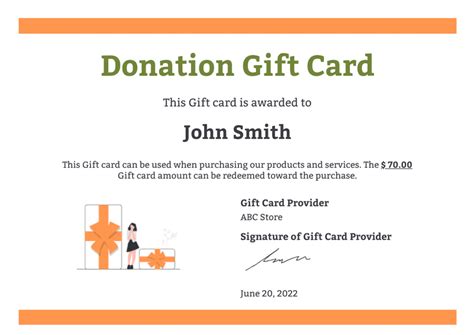 Donation Gift Card - PDF Templates | Jotform