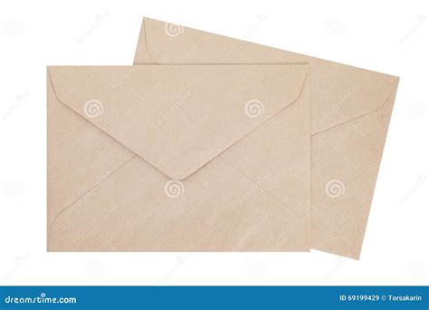 Brown Paper Envelope Isolated Stock Image - Image of communicate ...