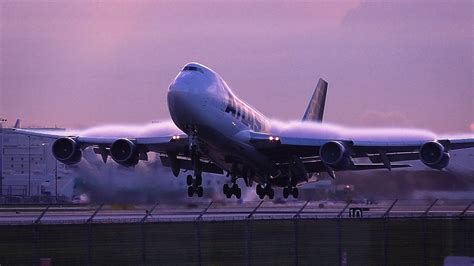 Lovely Morning Boeing 747 Takeoff - YouTube