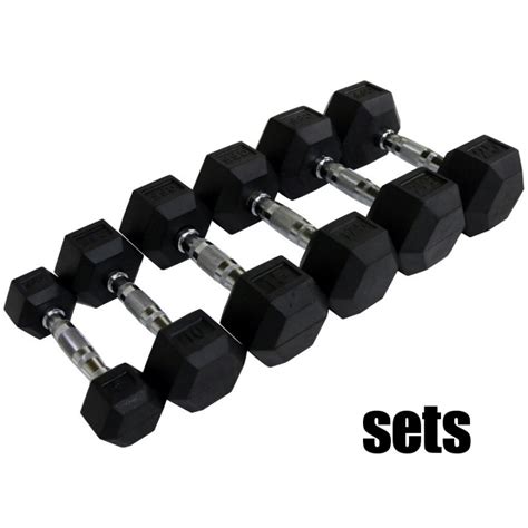 CFF Rubber Hex Dumbbell Set - Lifetime Warranty