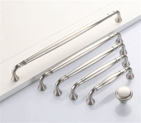 Brushed Nickel Drawer Pulls Black Kitchen Cabinet Door Handles - Etsy